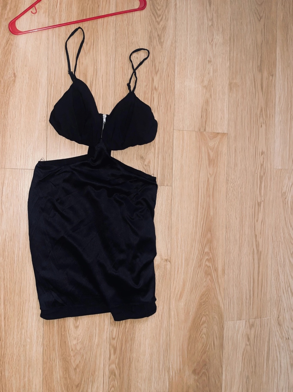 Wet Seal Black Mini Dress with Front Zip Detail